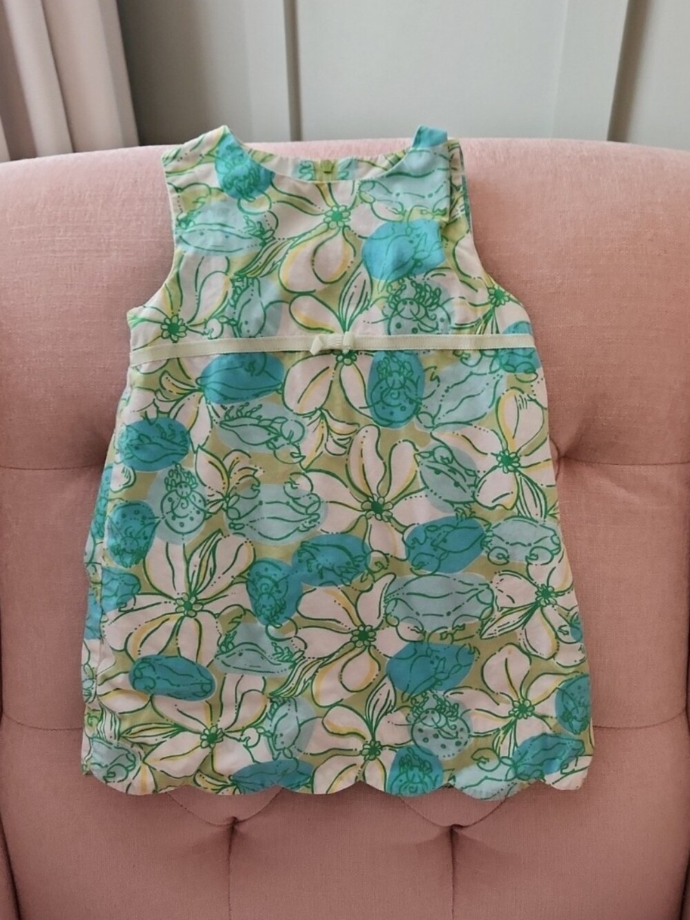 Lilly Pulitzer 3t Summer Beach Vacation Floral Sleeveless A-Line Crab Dress